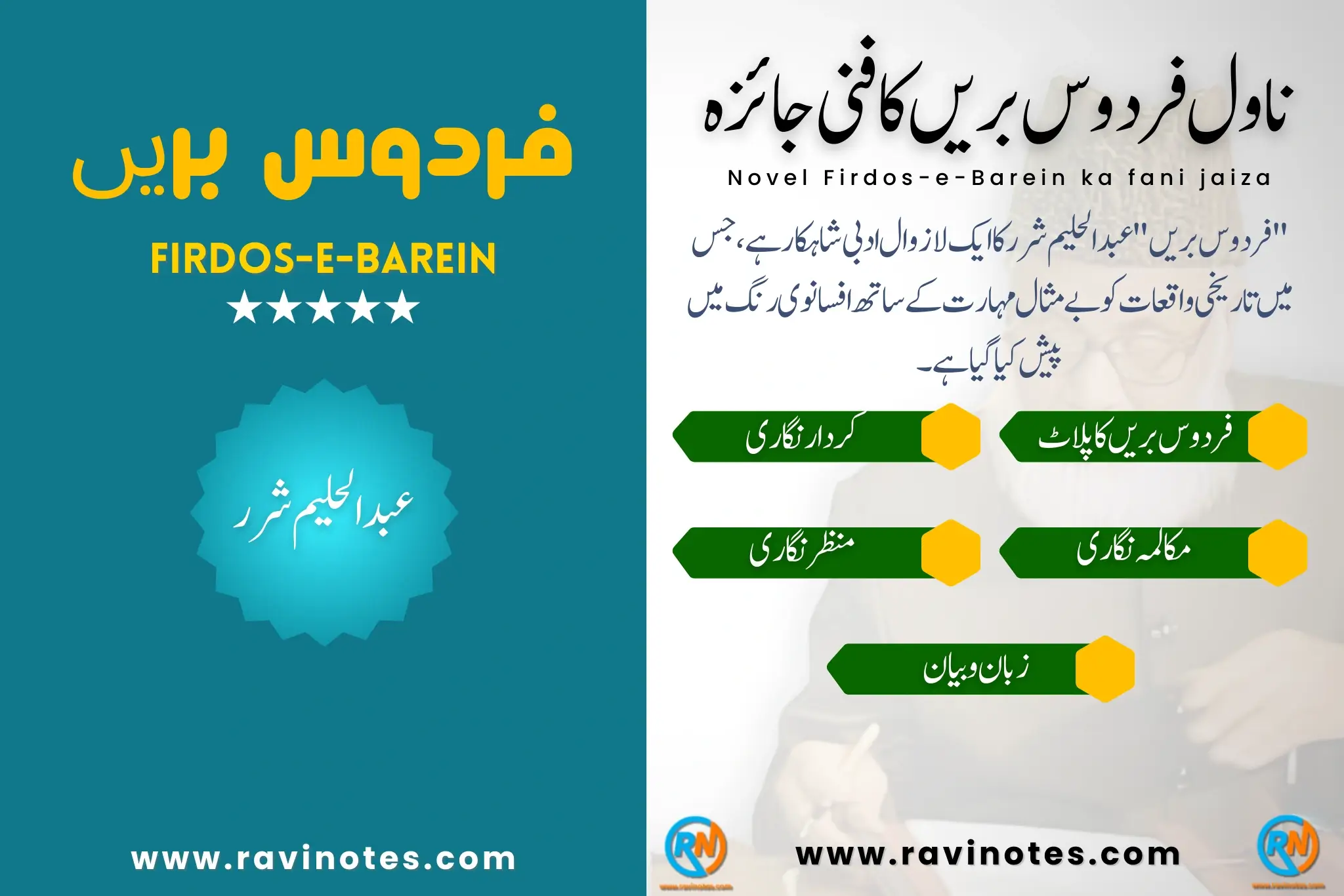 ناول فردوس بریں کا فنی جائزہ یا فنی خصوصیات