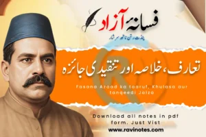 فسانۂ آزاد کا تعارف اور تنقیدی جائزہ